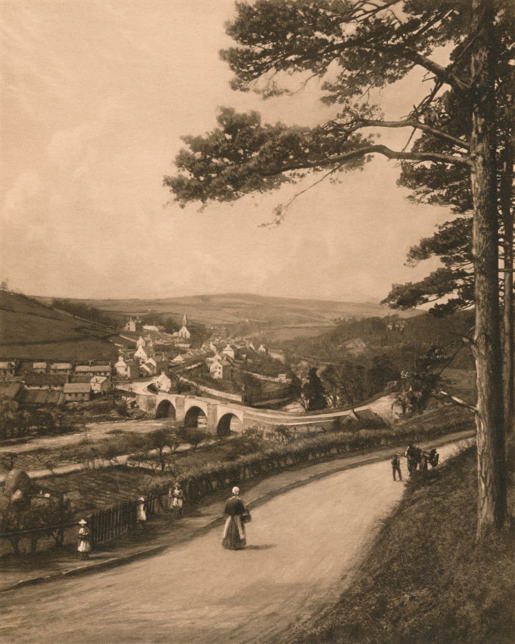 The Clyde vid Kirkfieldbank, från Braes nära Lanark, 1902 av Unbekannt