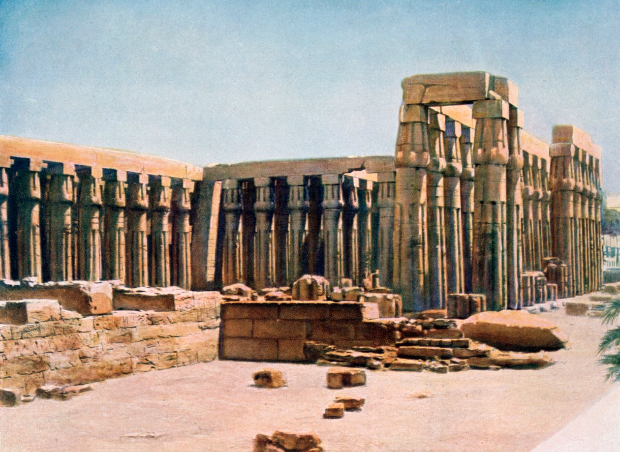 Kolonnaden av Amenhotep III, Luxors tempel, Egypten, 1900-talet av Unbekannt