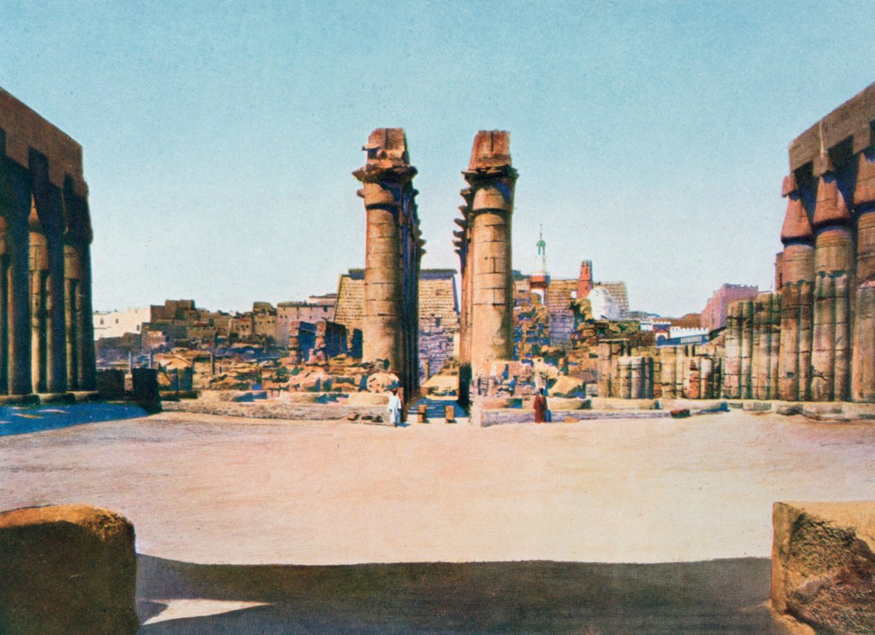 Kolonnaden av Amenhotep III, Luxors tempel, Egypten, 1900-talet av Unbekannt
