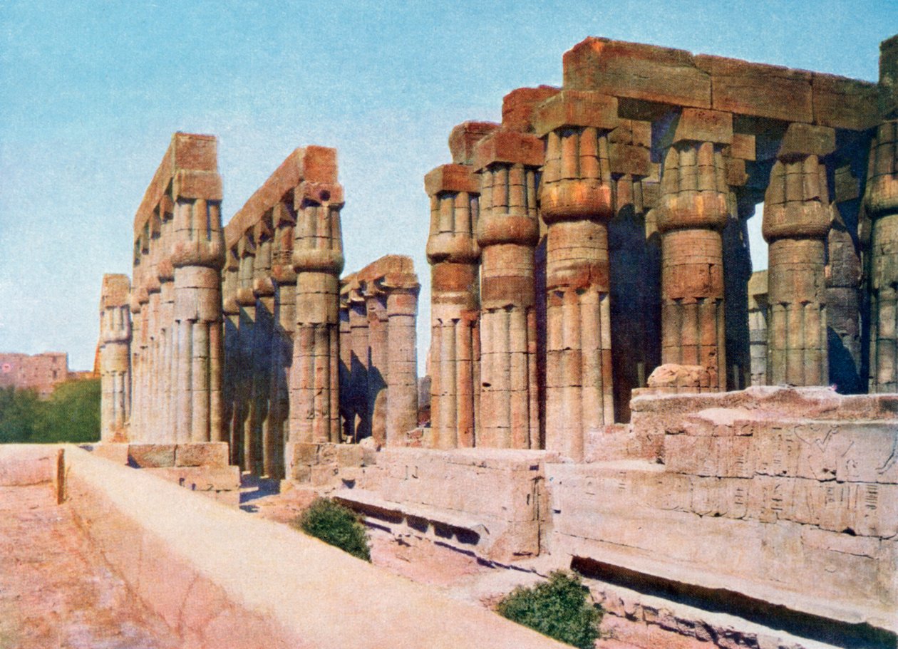 Kolonnaden av Amenhotep III, Luxortemplet, Egypten, 1900-talet av Unbekannt