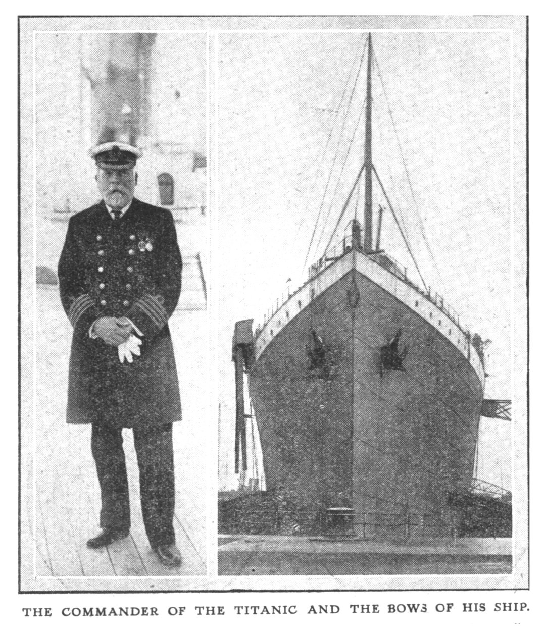 Commander of the Titanic and the Bows of his Ship, 20 april 1912. av Unbekannt