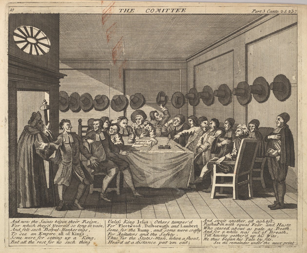 Kommittétavla 10: Illustrationer till Samuel Butlers Hudibras, 1725-30. av Unbekannt