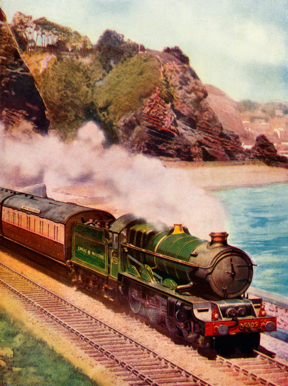 Cornish Riviera Express ritad av ett lokomotiv av kungklass, 1935-36. av Unbekannt
