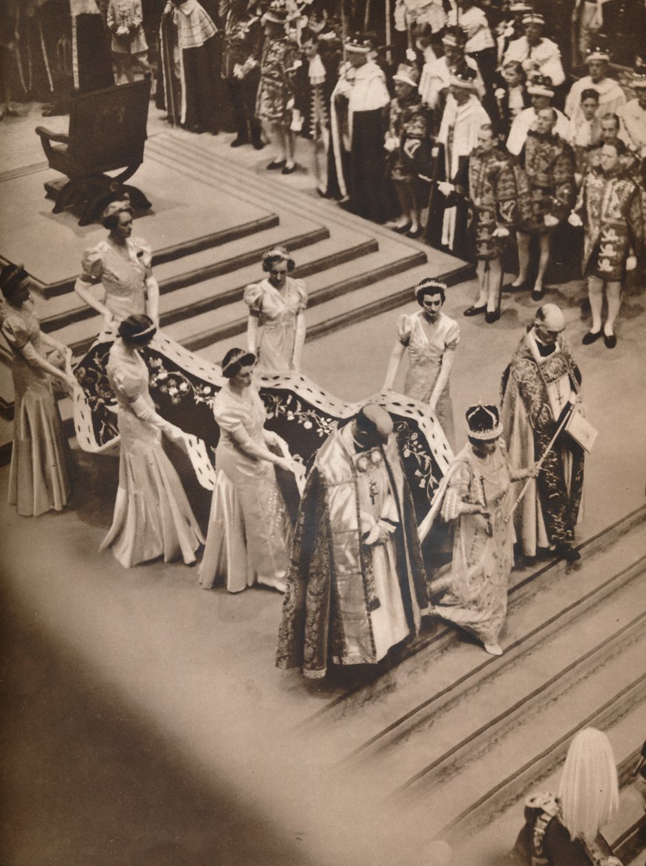 Kröningsceremonin i klostret: Queens Procession, 1937 av Unbekannt