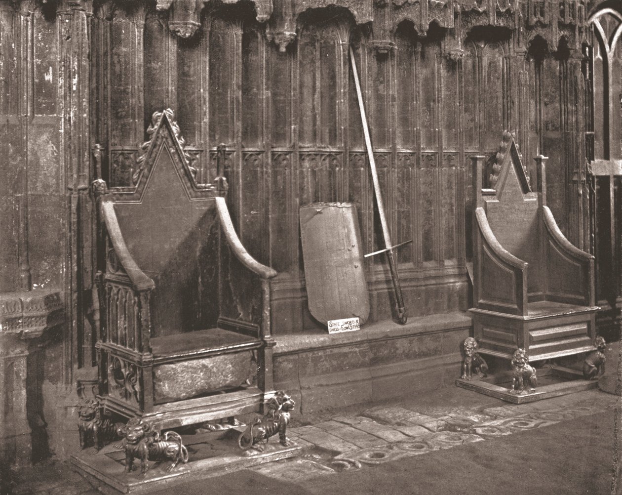 The Coronation Chair i Westminster Abbey, London, 1894. av Unbekannt