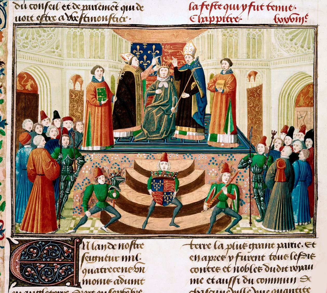 Kröningen av Henrik IV av England Detalj av en miniatyr från Grandes Chroniques de France av Jean Froissart, ca 1470 av Unbekannt