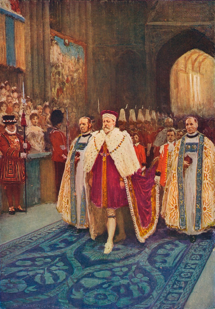 Kröningen av kung Edward VII och drottning Alexandra, 1902 1906 av Unbekannt