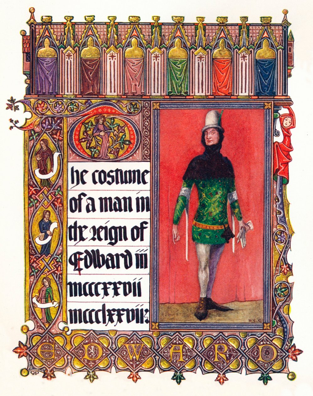 En mans kostym under Edward III:s regeringstid, c1353 av Unbekannt