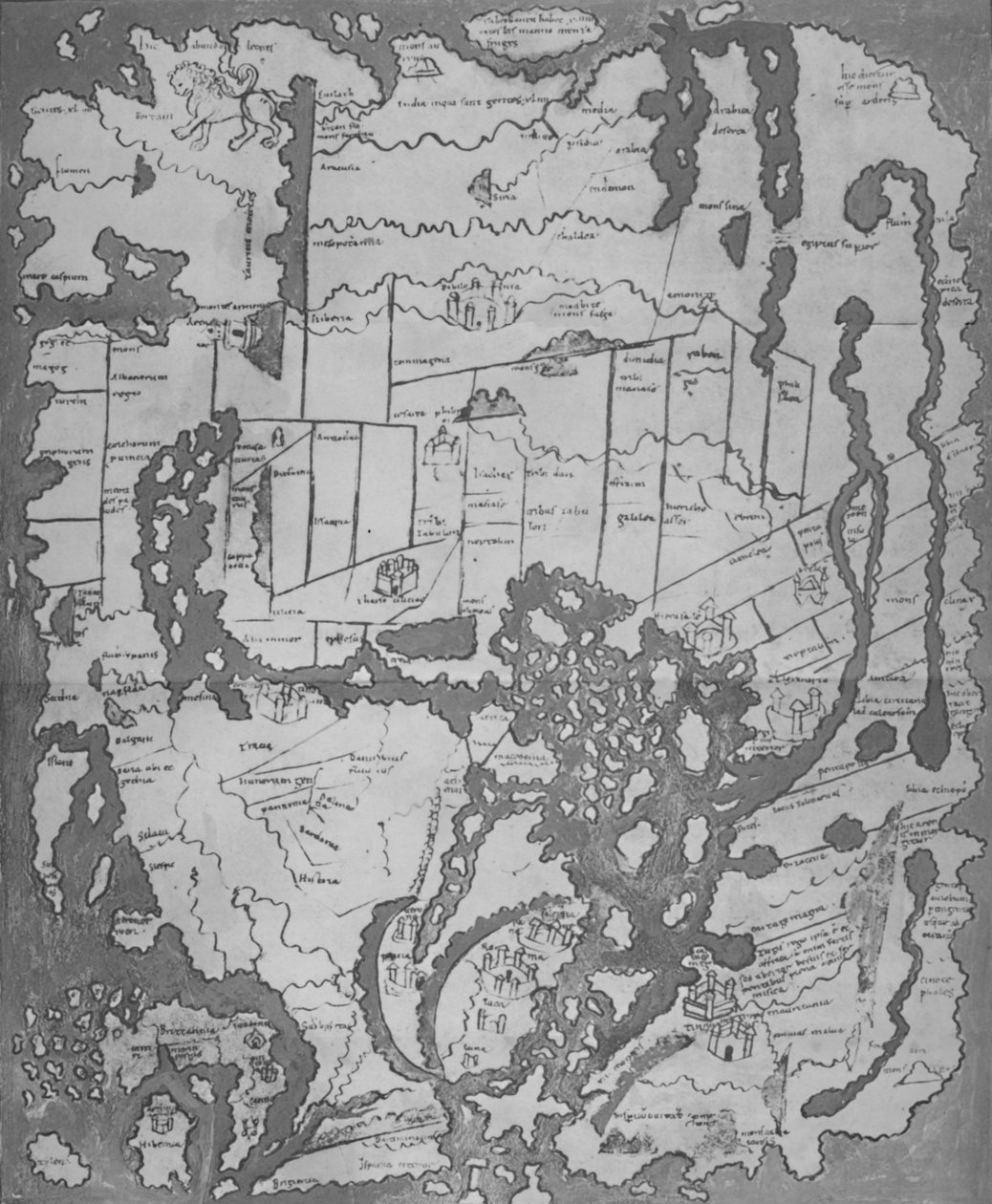 Den Cottoniana eller anglosaxiska kartan MS Tib. BV, c995, 1903 av Unbekannt
