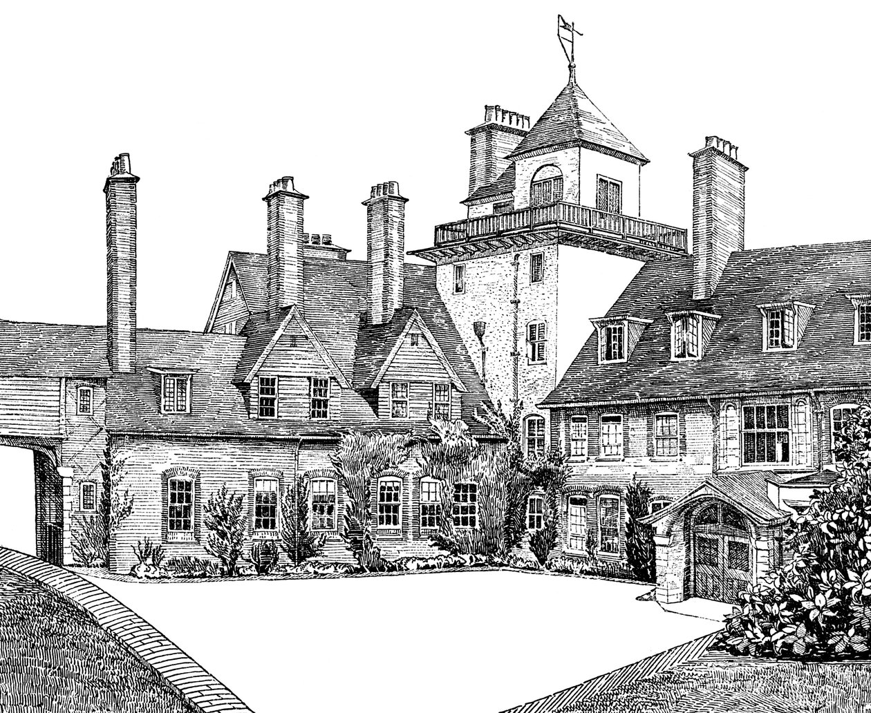 The Court Yard, Standen, East Grinstead, 1900 av Unbekannt