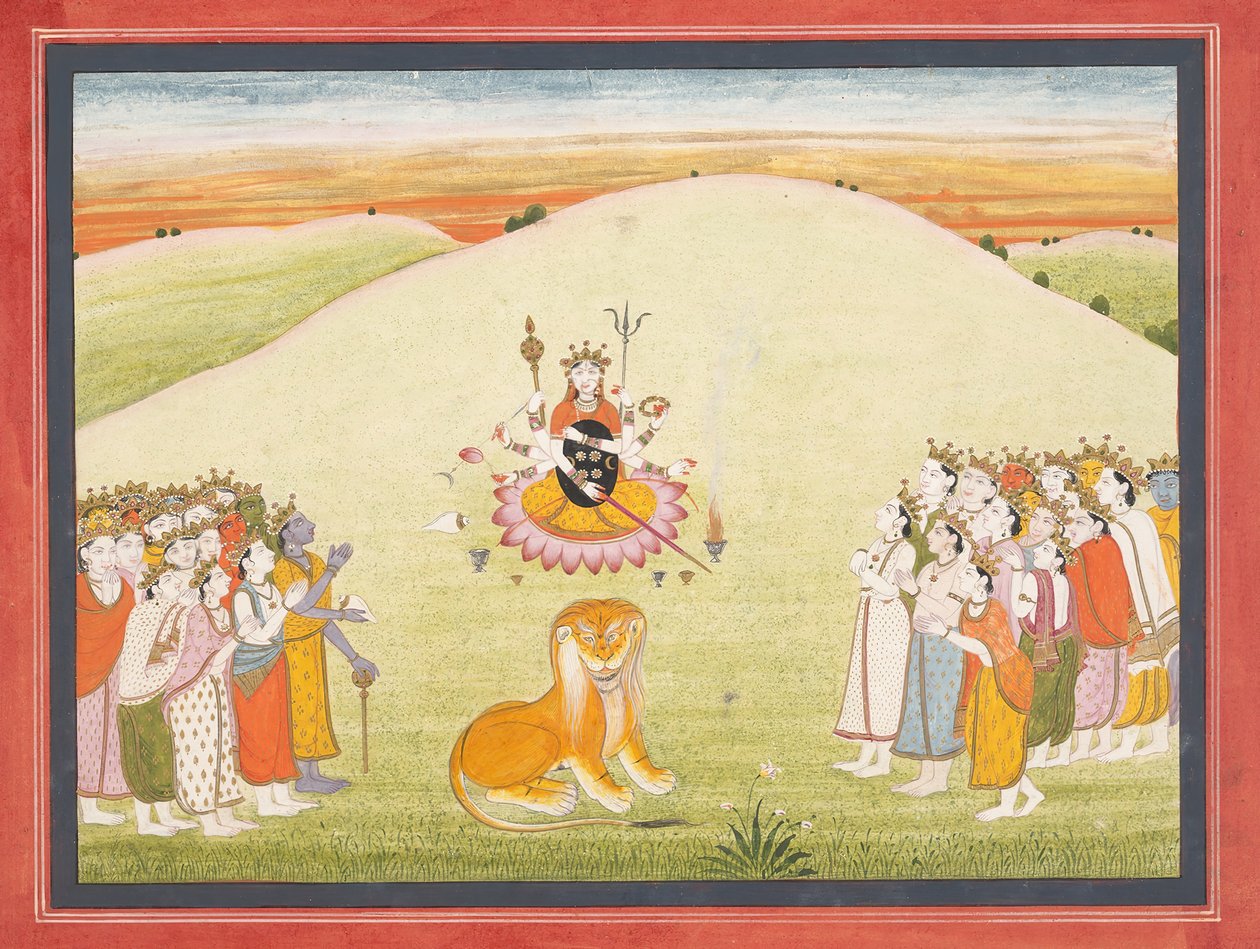 The Creation of Durga: Page from a Dispersed Markandeya Purana..., ca. 1810-20. av Unbekannt