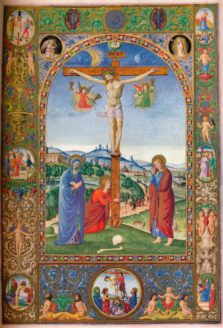 Korsfästelsen: med Jungfru, Maria Magdalena och Johannes, c1500, 1937 av Unbekannt