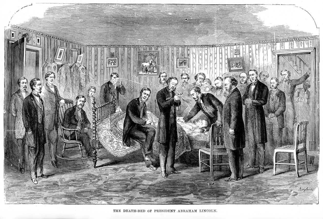 President Abraham Lincolns dödsbädd, 1865, 1872 av Unbekannt