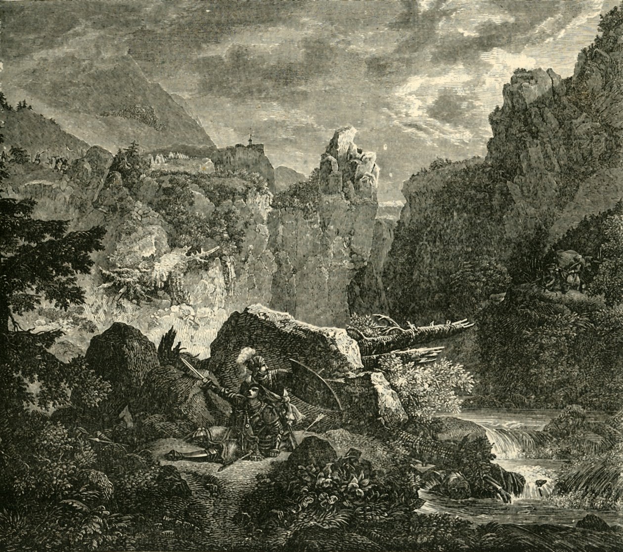 Rolands död i Roncesvalles, 778 AD, 1890. av Unbekannt
