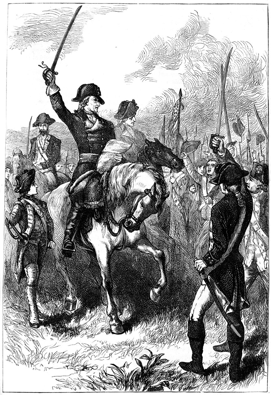 Självständighetsförklaringen uppläst för den amerikanska armén, 1776 c1880 av Unbekannt