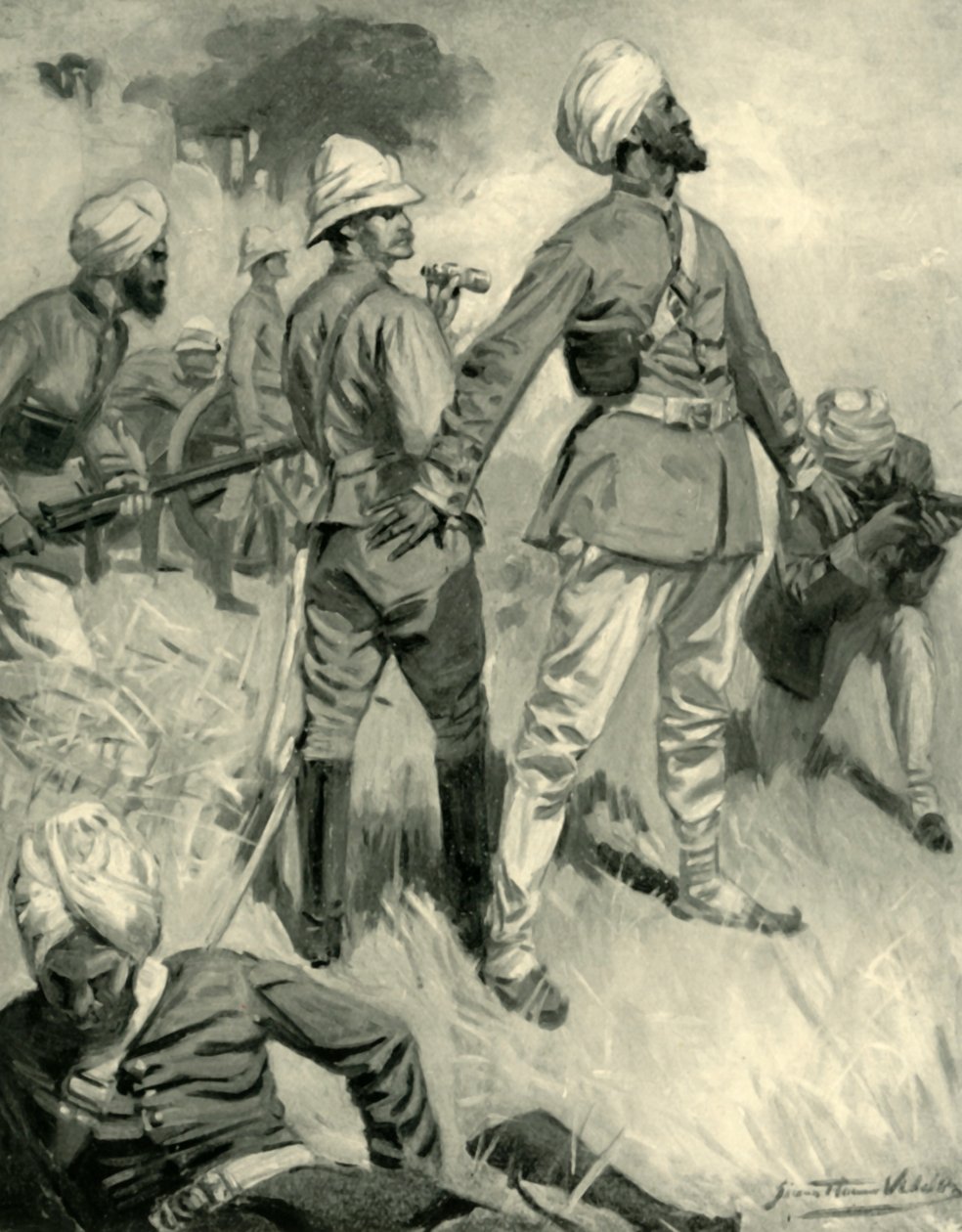 The Devotion of General Robertss Sikh Orderly i Spingawi, 1901. av Unbekannt