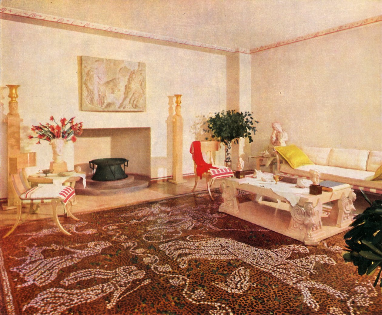 The Dining-Room - Robsjohn-Gibbings, betecknade stilen i detta rum som Sans Epoque, 1941. av Unbekannt