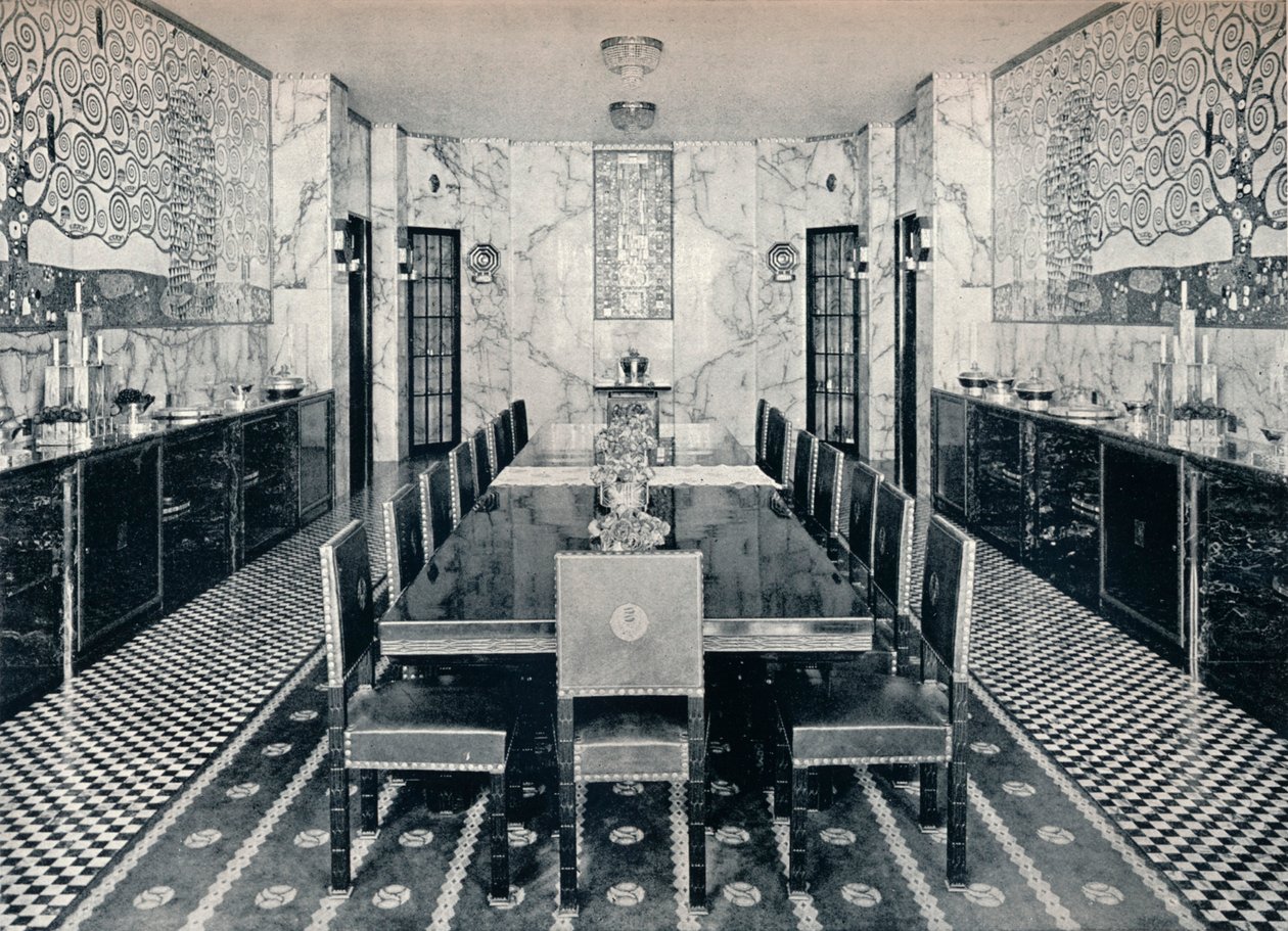 Matsalen i Stoclet-palatset, Bryssel, Belgien, c1914 av Unbekannt