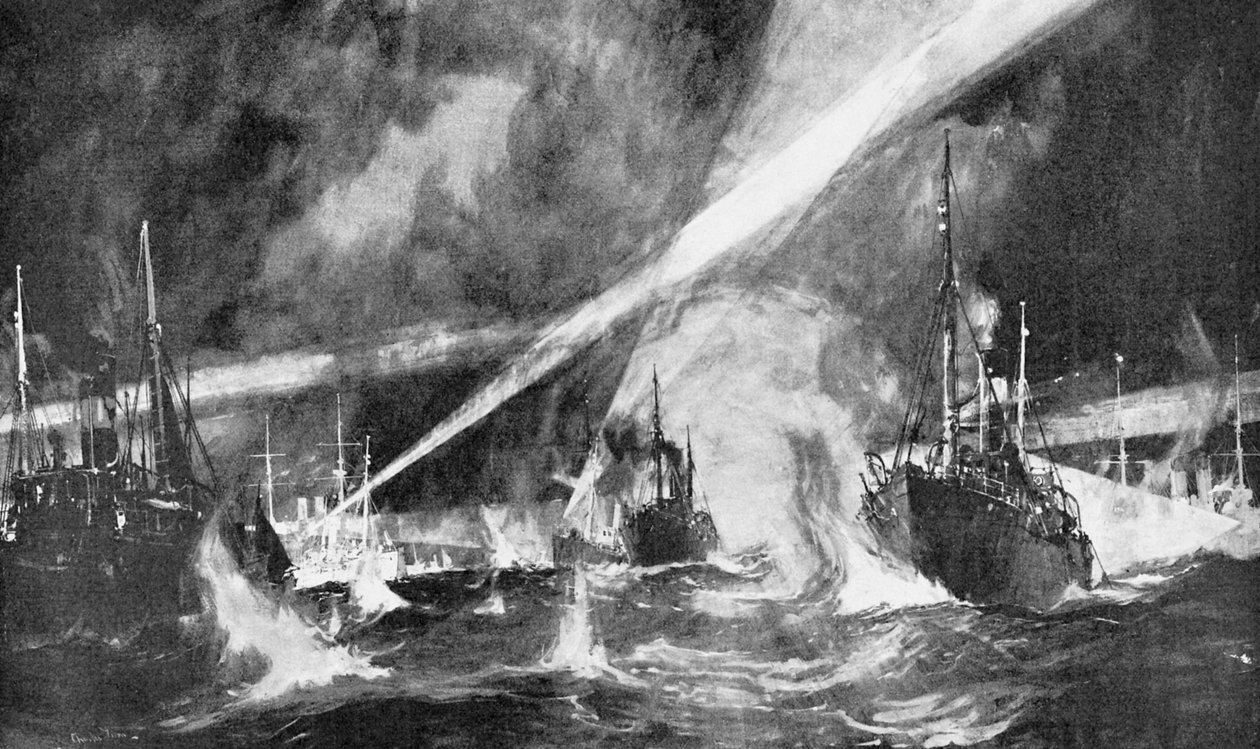 The Dogger Bank Incident, rysk-japanska kriget, 1904-5 av Unbekannt