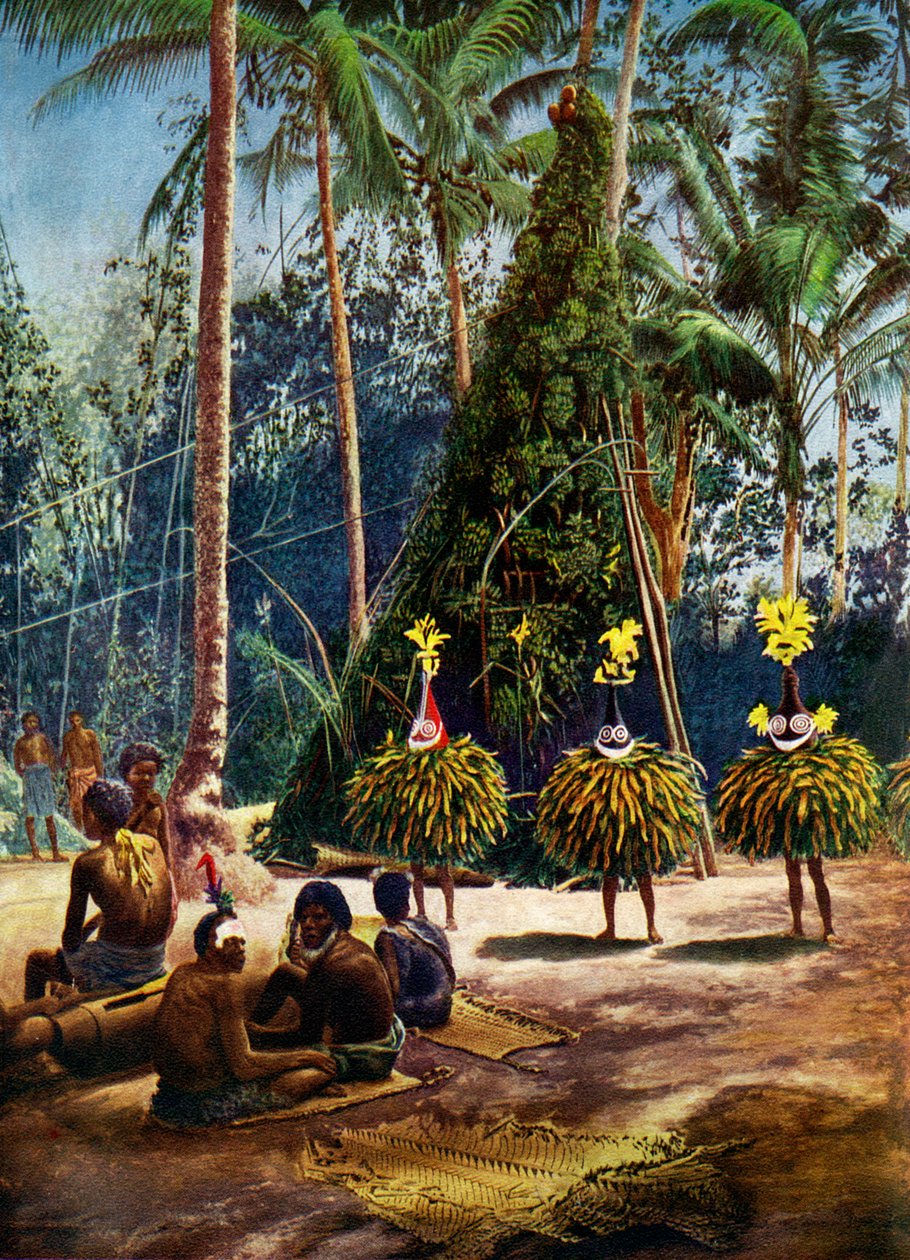The Duk Duk Society, Bismarck Archipelago, Papua Nya Guinea, 1920 av Unbekannt