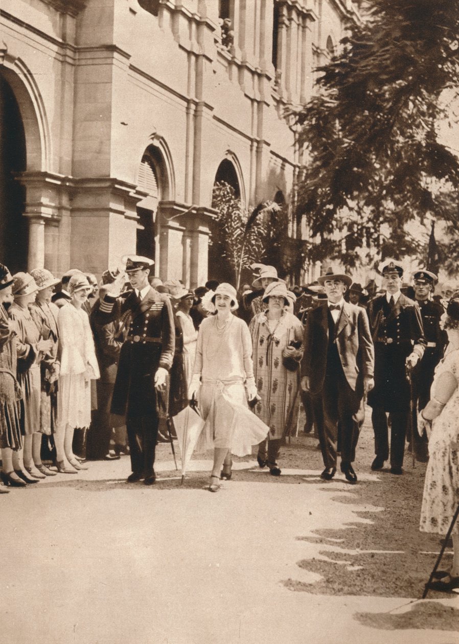 Hertigen och hertiginnan av York och drottning Elizabeth lämnar en mottagning i Brisbane, 1927 av Unbekannt
