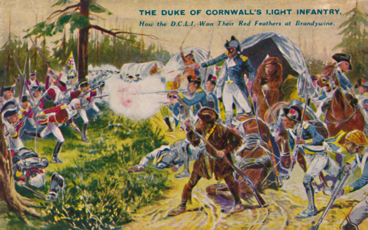 Hertigen av Cornwalls lätta infanteri... vid Brandywine, 1777, 1939 av Unbekannt