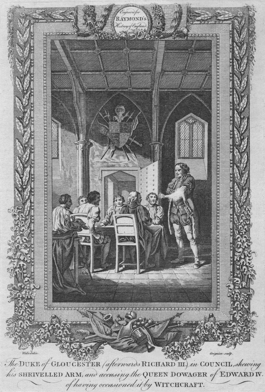 Hertigen av Gloucester efteråt Richard III i rådet, c1787 av Unbekannt