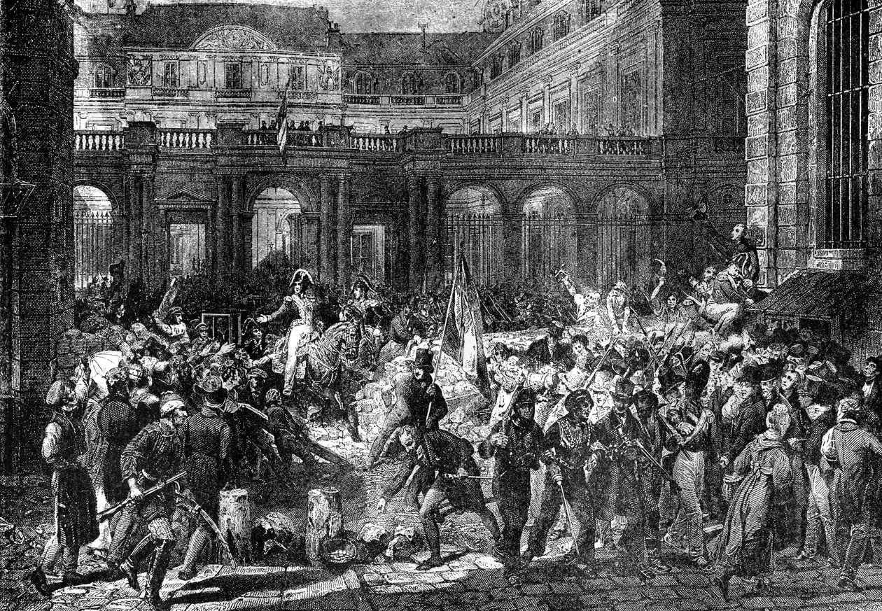 Hertigen av Orleans lämnar det kungliga palatset, Paris, 31 juli 1830 1882-1884 av Unbekannt