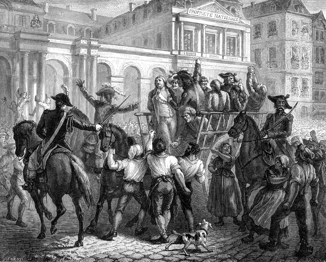 Hertigen av Orleans på väg till giljotinen, Paris, 6 november 1793 1882-1884 av Unbekannt