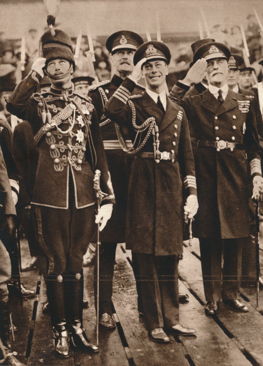 Hertigen av York och prins Henry välkomnade prinsen av Wales i Portsmouth, 1925 av Unbekannt
