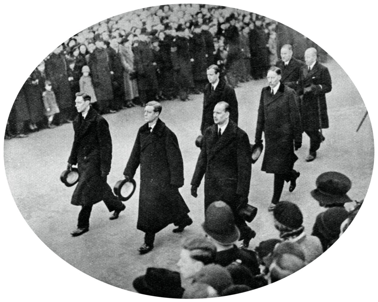 Hertigen av York och hans bröder i King George Vs begravningståg, 1936, 1937 av Unbekannt