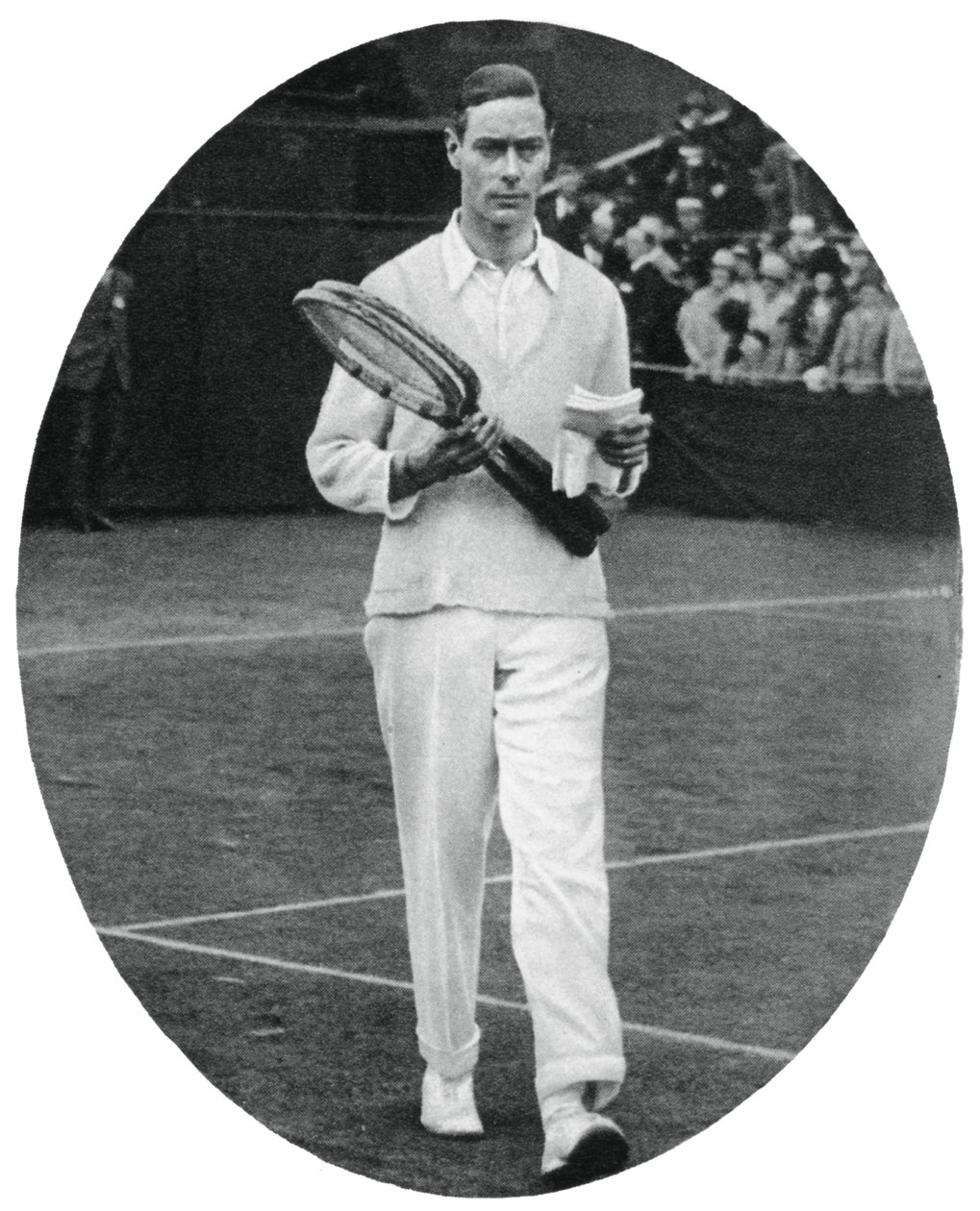 Hertigen av York som tävlande i herrdubbel vid Wimbledon, 1926, 1937 av Unbekannt