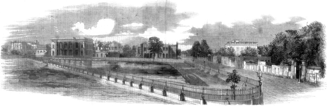 The Dunkin Bustee, Chowringhee, Calcutta, Indien, 1860 av Unbekannt