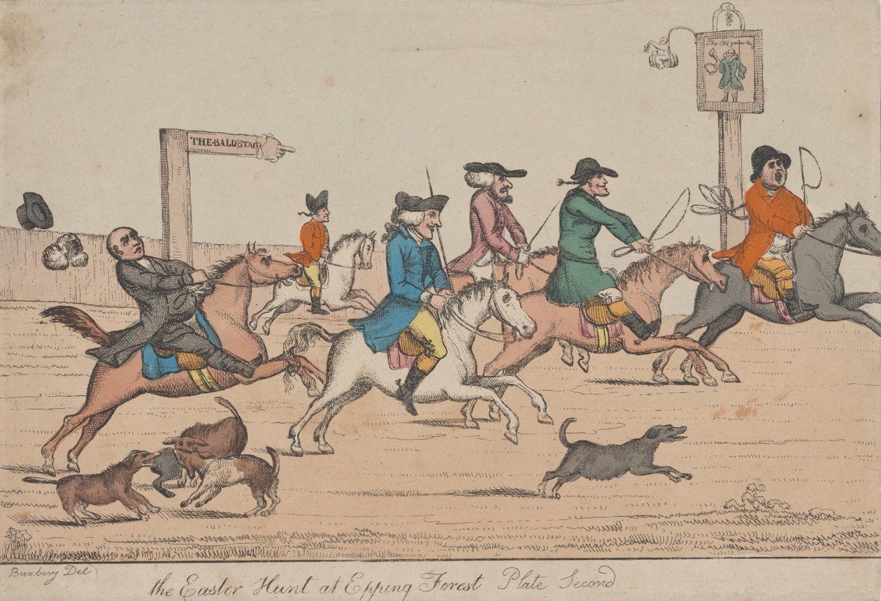 Påskjakten i Epping Forest, Plate Second, ca. 1810. av Unbekannt