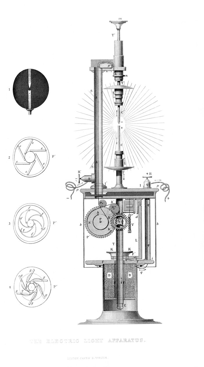 Den elektriska ljusapparaten, 1866 av Unbekannt