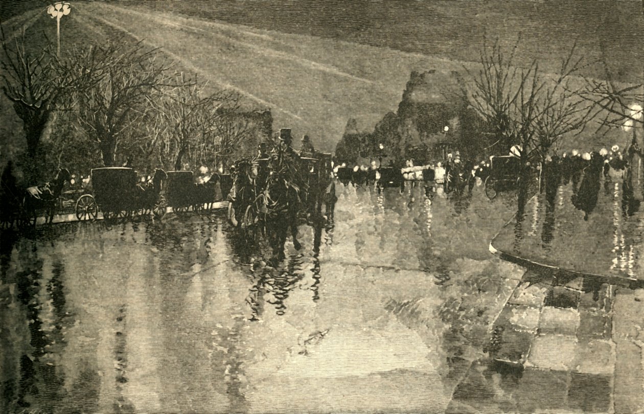 Det elektriska ljuset på Madison Square, New York, en molnig kväll, 1882. av Unbekannt