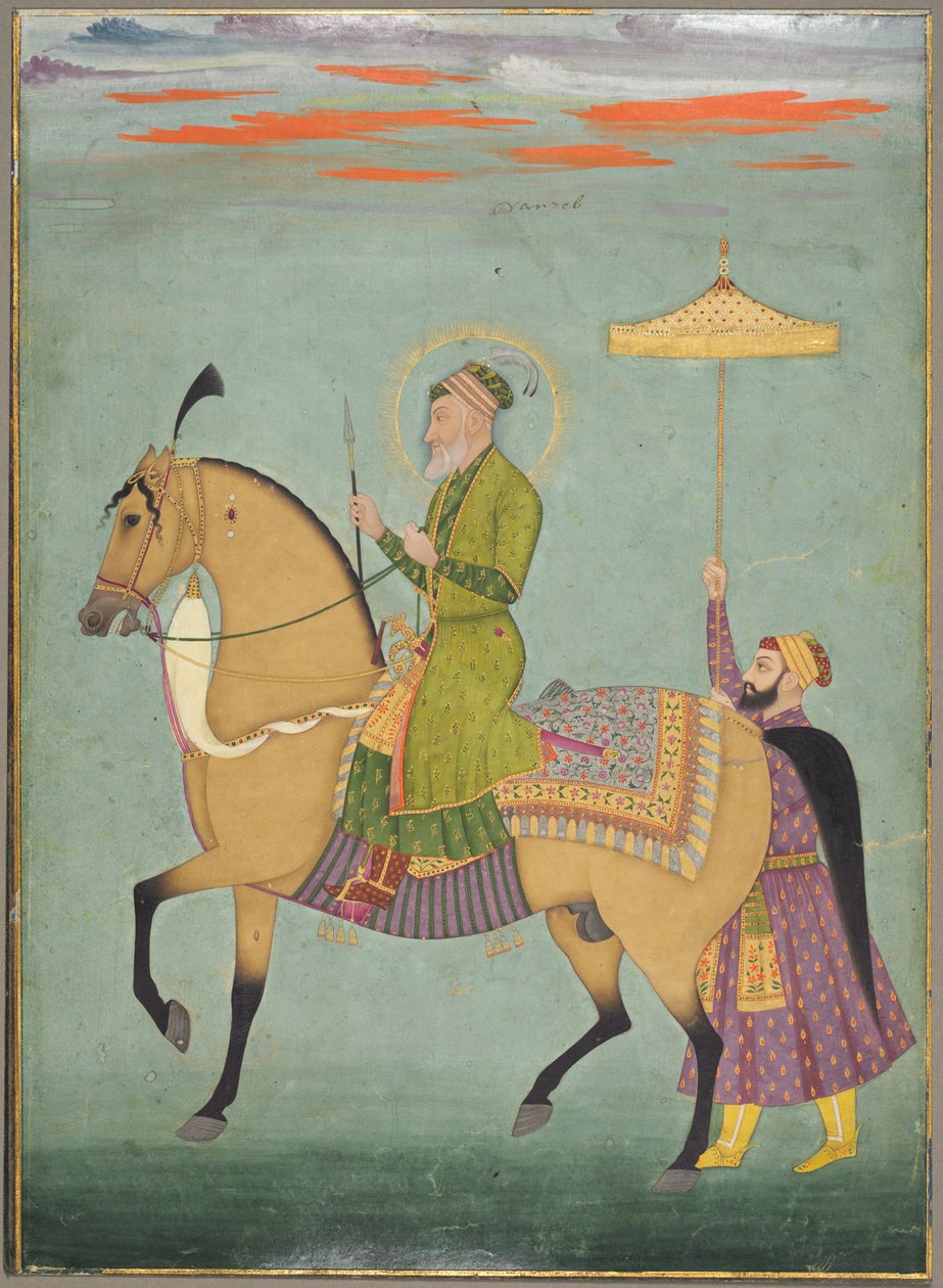 Kejsaren Alamgir regerade 1658-1707 till häst, ca. 1690-1710. av Unbekannt