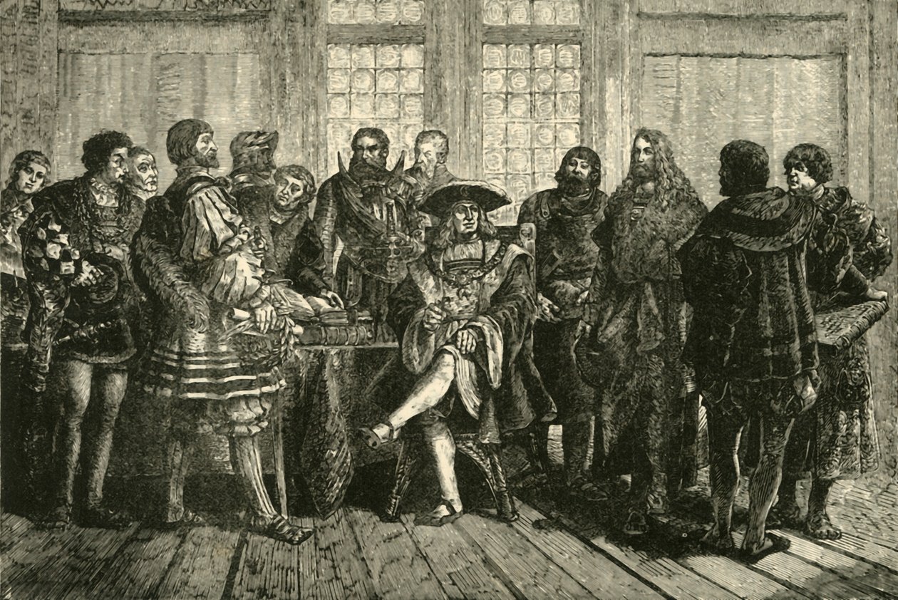 Kejsaren Maximilian omgiven av de mest lysande av sina samtida 1508-1519, 1890. av Unbekannt