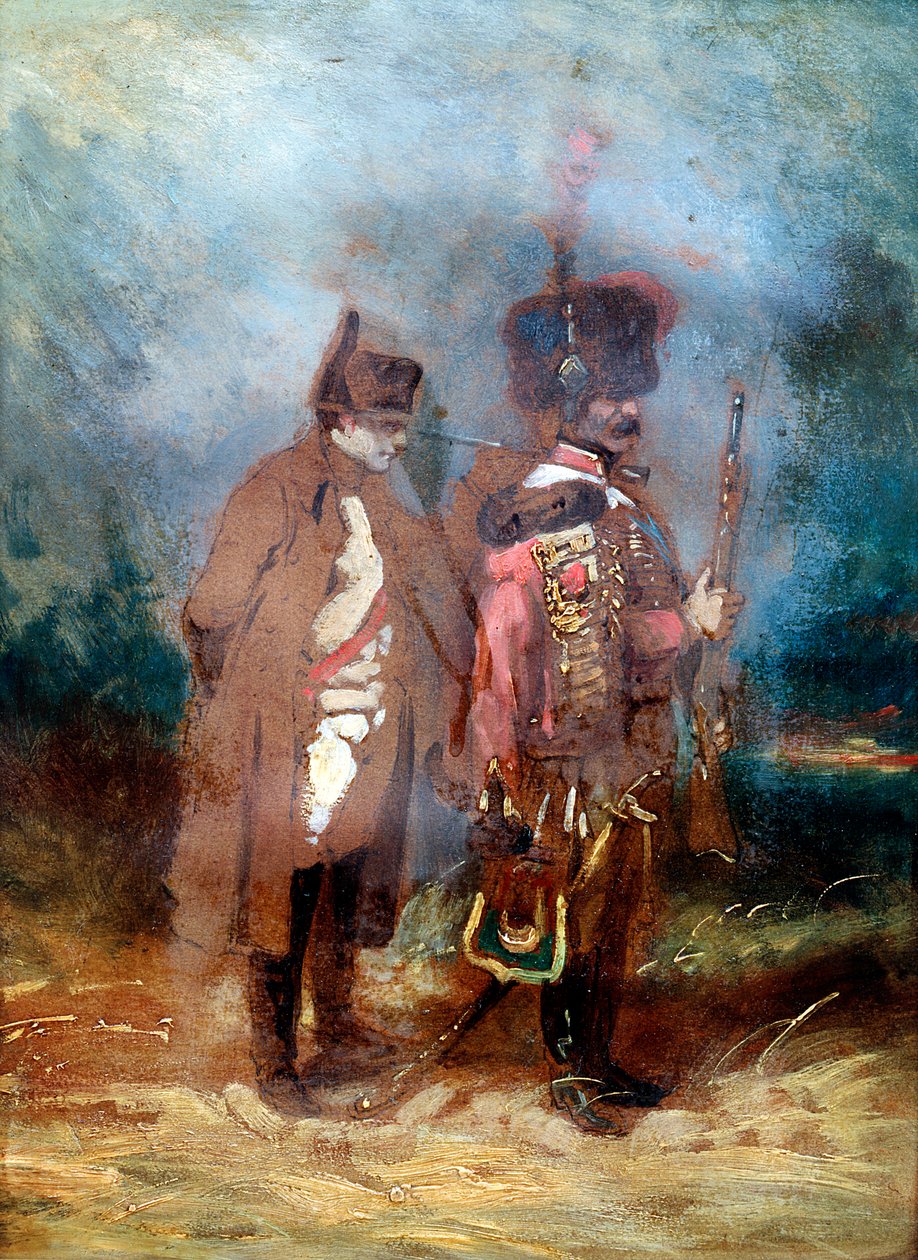 Kejsar Napoleon I under den franska kampanjen 1814 av Unbekannt