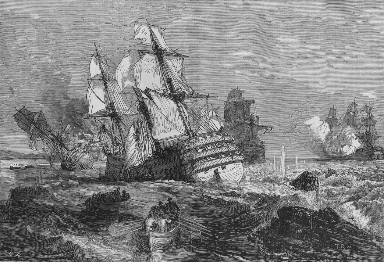 Enemys fartyg strandade utanför Point of Grao, c1880 av Unbekannt