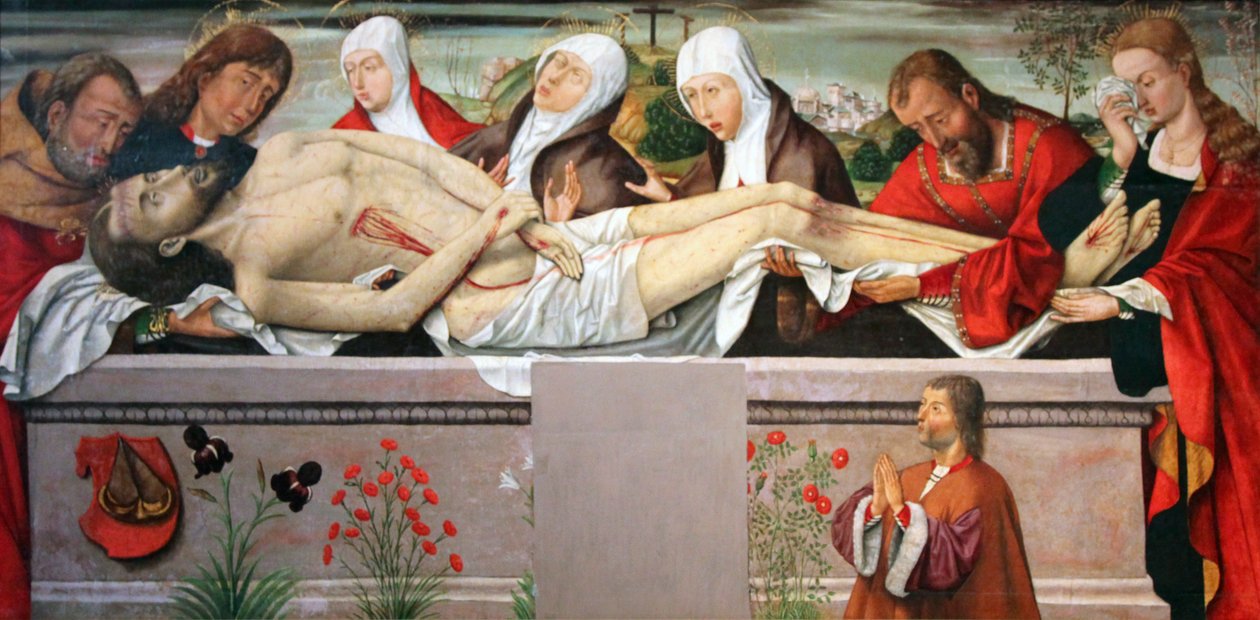 Kristi gravläggning, c1490-c1500 av Unbekannt