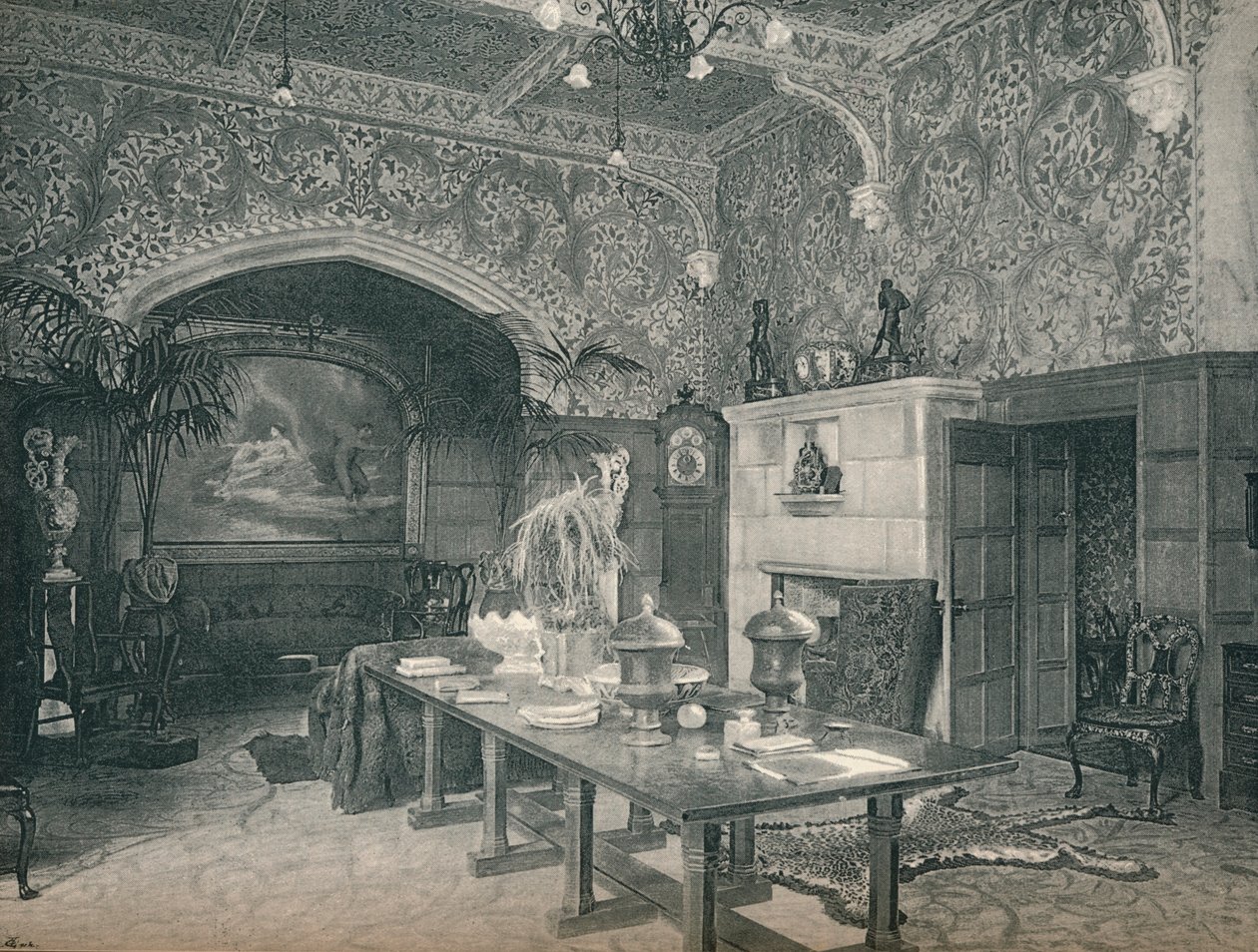 Entréhallen i Stanmore Hall, c1891 av Unbekannt