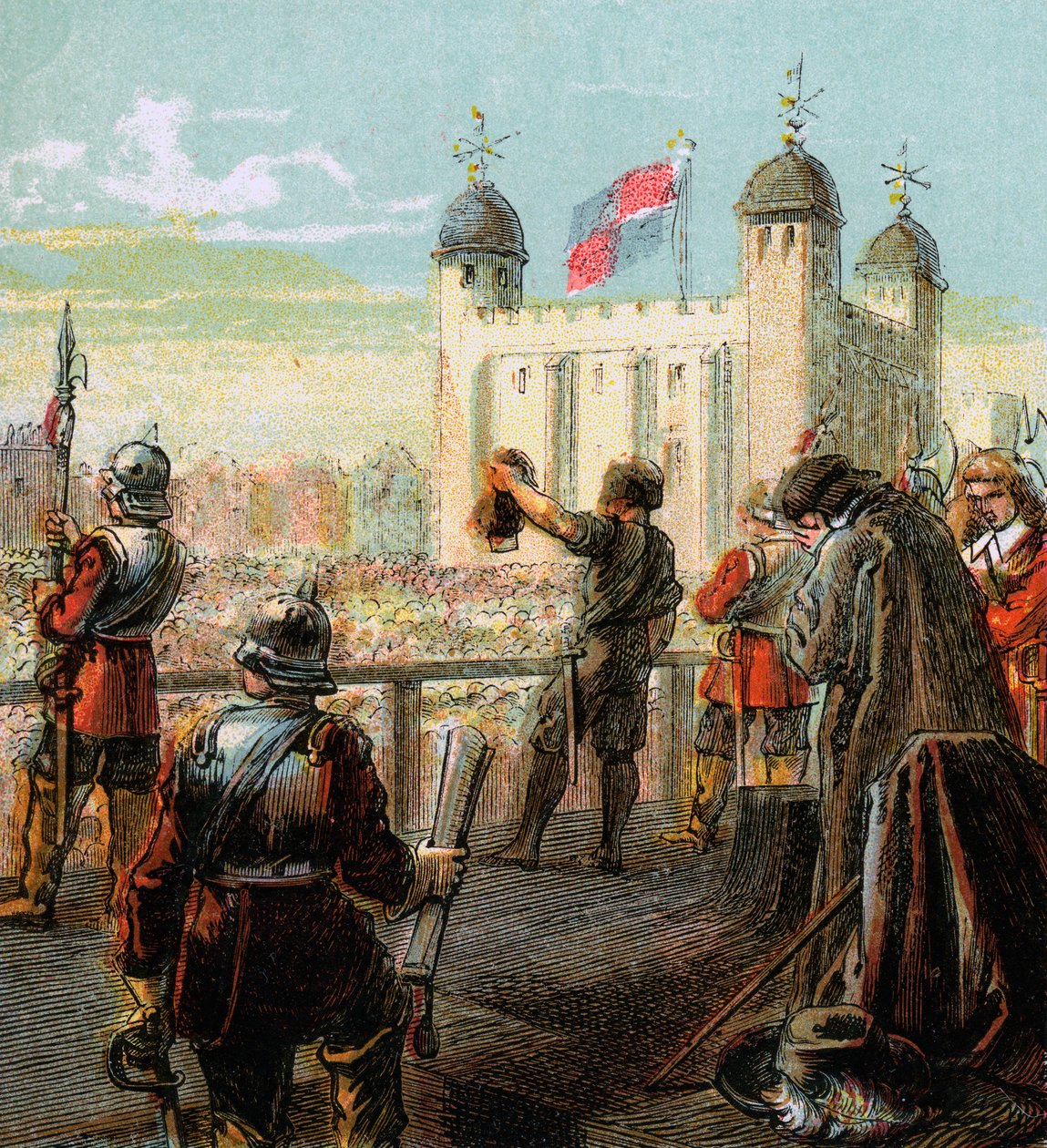 The Execution of Lord Strafford, 1641, c1850 av Unbekannt