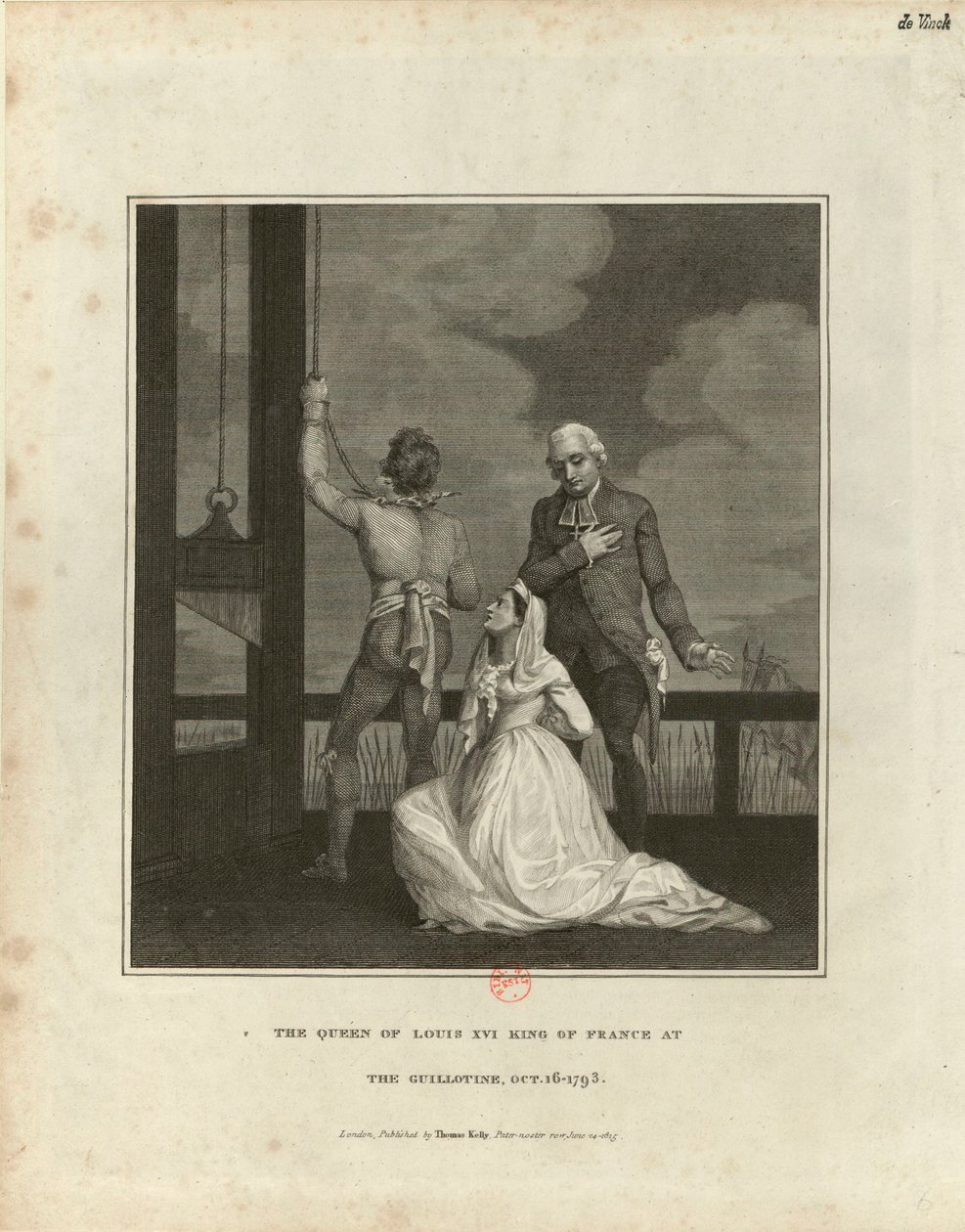 Avrättningen av Marie Antoinette den 16 oktober 1793, 1815. av Unbekannt