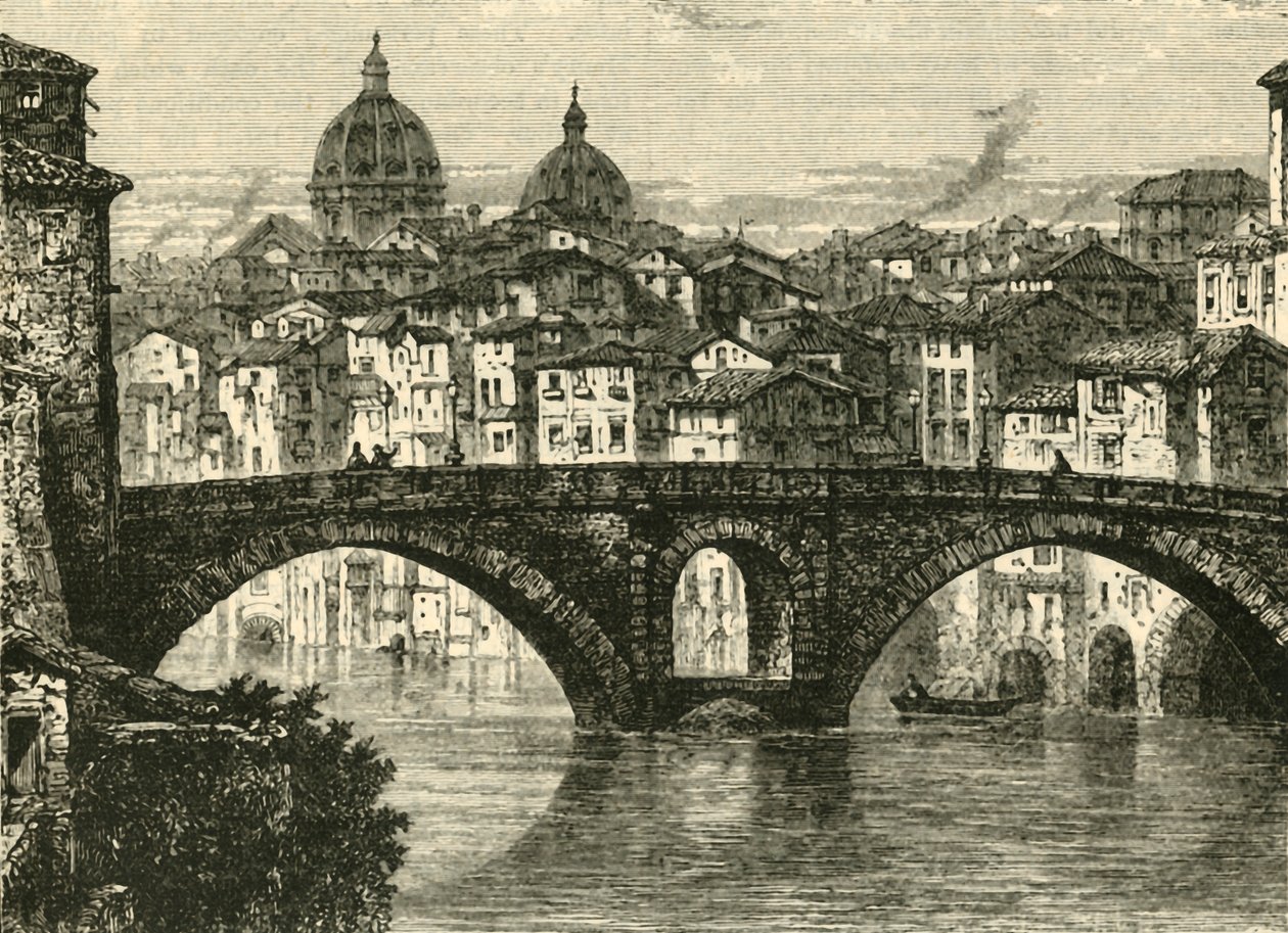 Fabrician Bridge, Rom, 1890. av Unbekannt