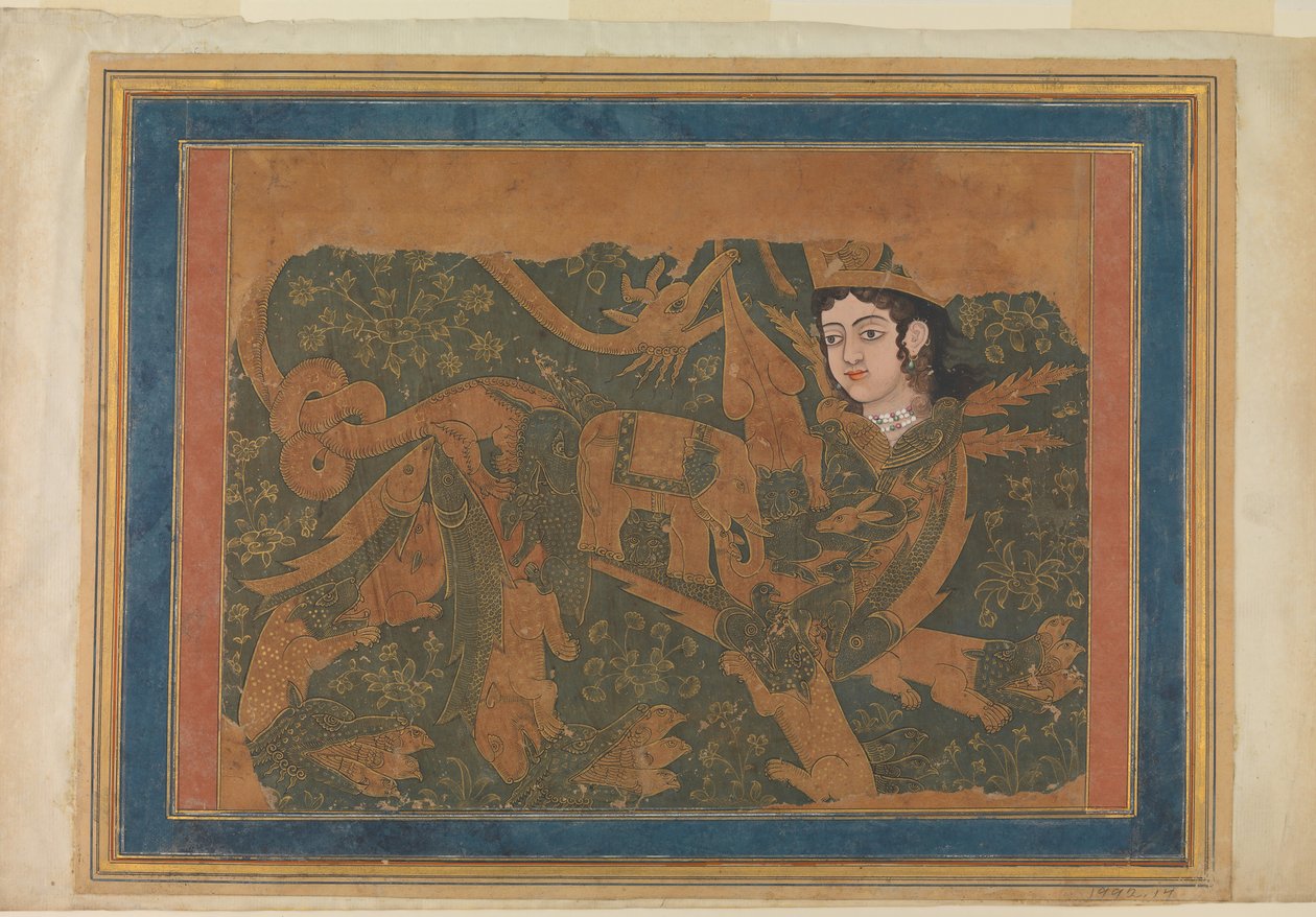 Den fantastiska varelsen Buraq, ca. 1660-80. av Unbekannt