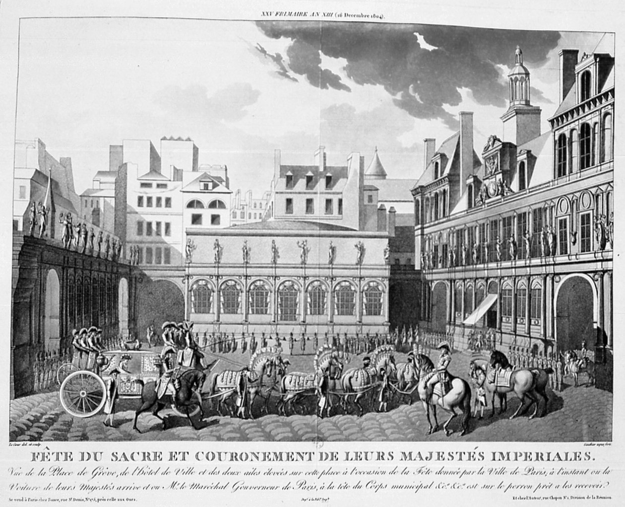 Kröningsfestligheterna, Paris, 2 december 1804, 1800-talet av Unbekannt