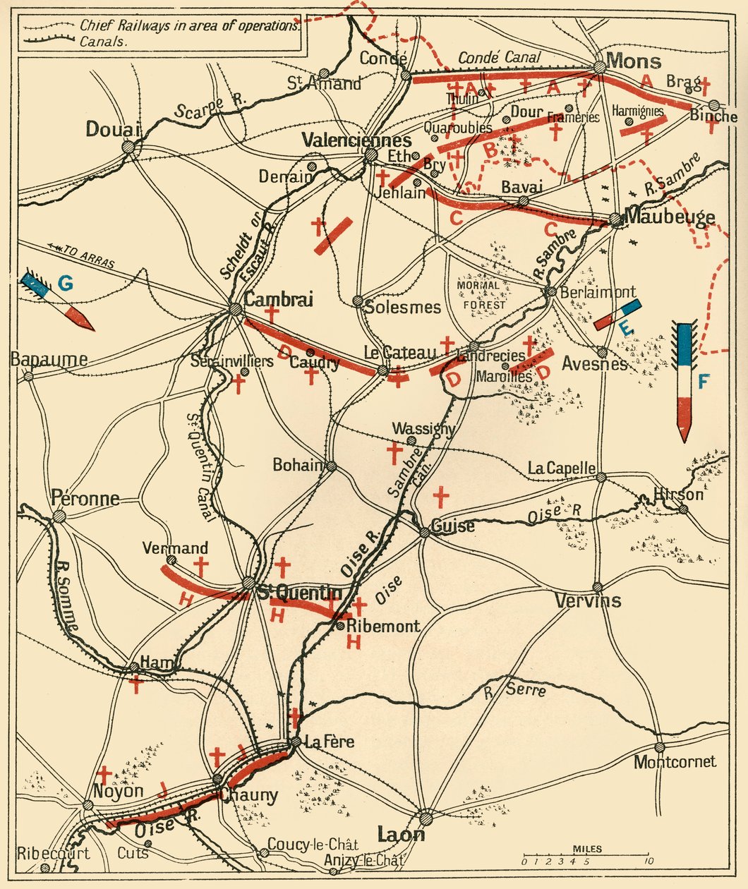 Den första fasen av den stora reträtten...1914, c1920. av Unbekannt
