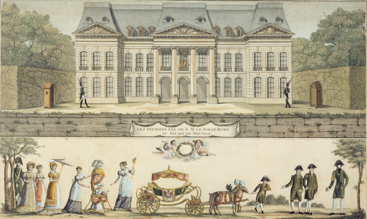 De första stegen av kungen av Rom på slottet Meudon, 1800-talet av Unbekannt