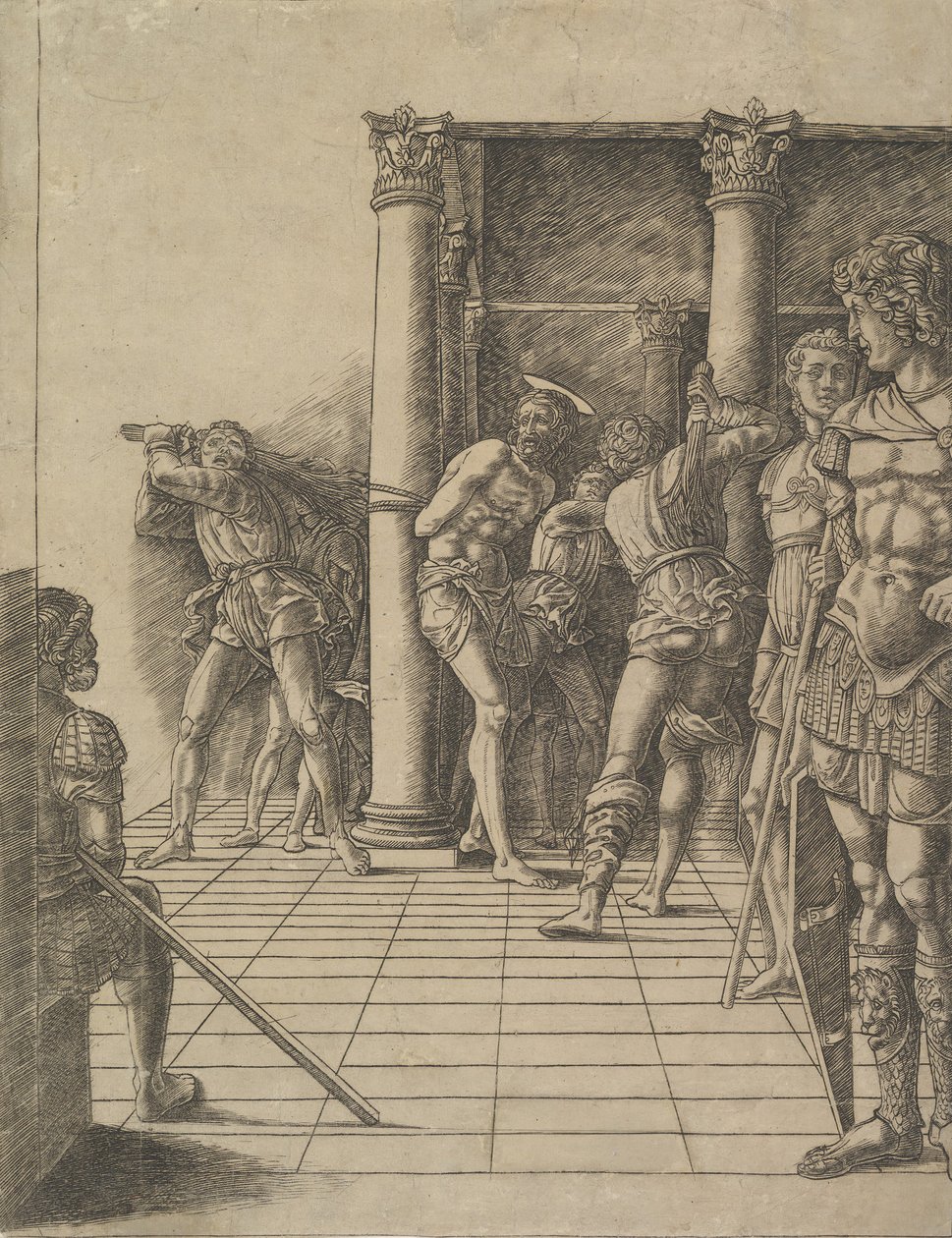 Flagelationen, med trottoaren, ca. 1475-80. av Unbekannt